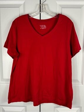 Time and Tru Women's Red Short Sleeve T Shirt Top Size XL 16/18